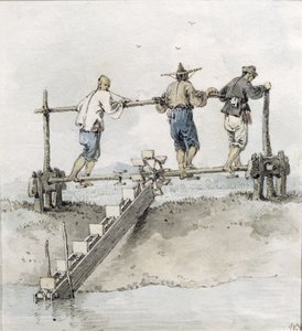 Chinese Labourers Working on a River